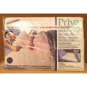 Priva Protective Bedding Pad Waterproof 34x36 Washable Incontinence NEW
